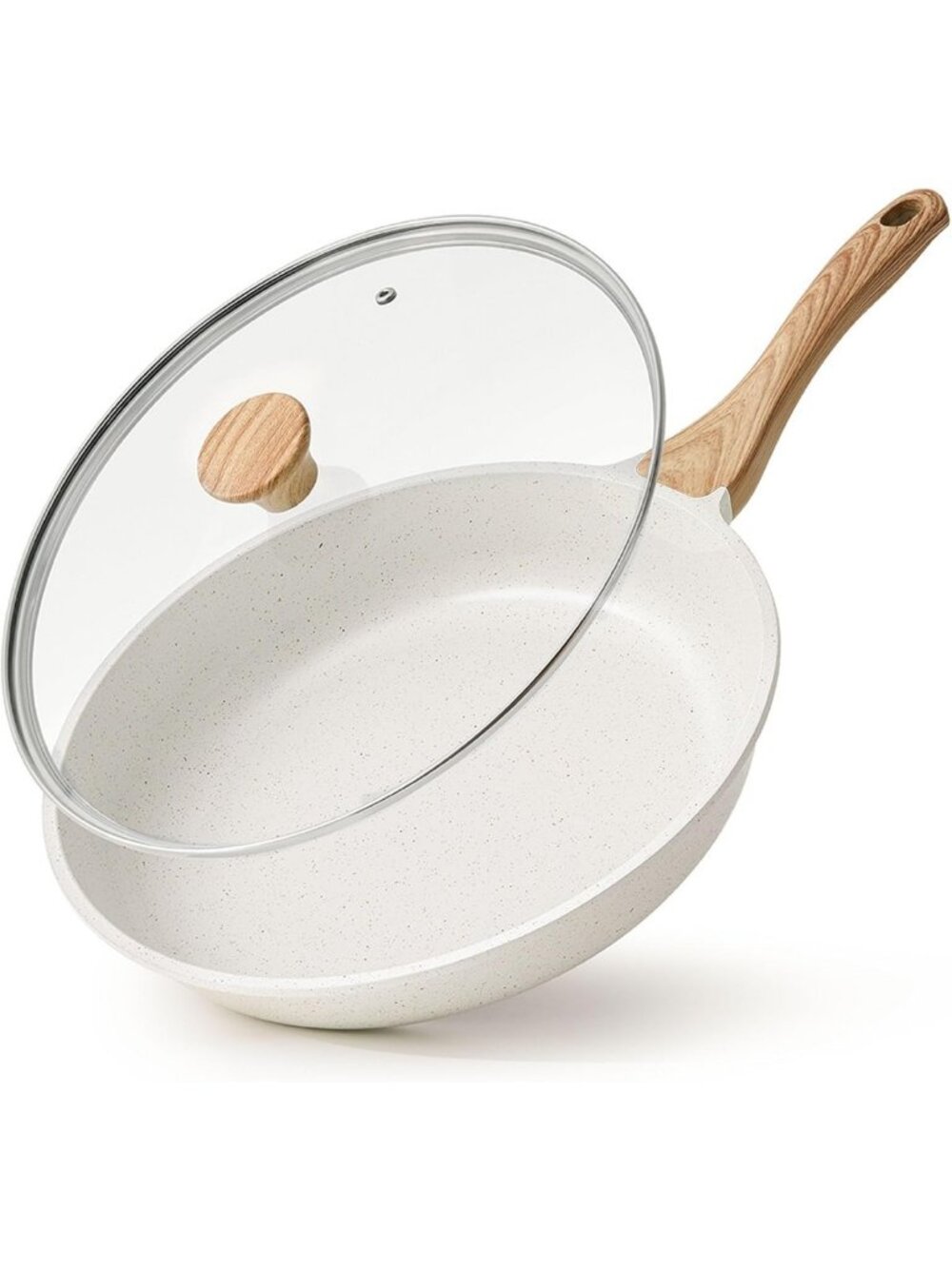 8-Inch Nonstick Ceramic Frying Pan with Lid - Safe, Eco-Friendly Cookware